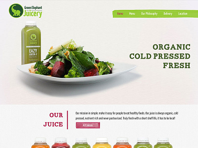 Green Elephant Juicery New Site cold pressed juice organic food website