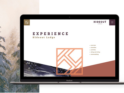 Hideout Lodge adventure cabins colorado experience lodge logo minimal mountain ski vail website