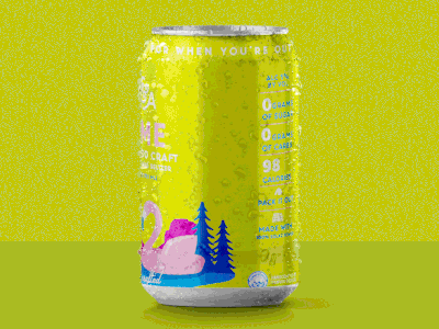 O&A Hard Seltzer 970 design beer can flamingo logo package design packaging design seltzer