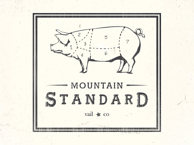 Mountain Standard Logo and Font font logo mountain pig restaurant type vail