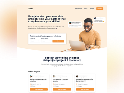 Sides - Landing Page design minimal ui ux web