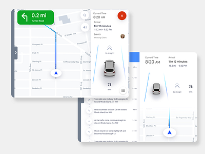 Car Navigation Screen app design ui ux