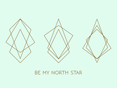 Be My North Star brand branding gold mint negative space shapes star