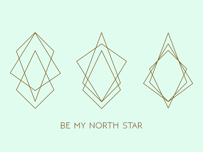Be My North Star brand branding gold mint negative space shapes star