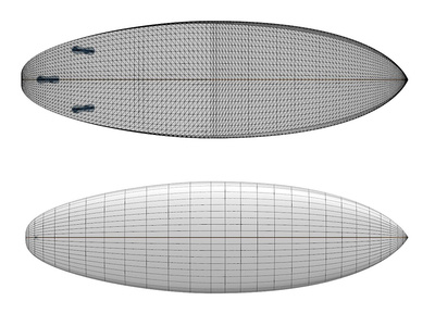 Surfboards Shape3d frente e Verso