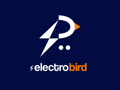 Electro Bird Logo simple, modern and creative design animation bird blue branding design gradient illustration light logo night wallpaper