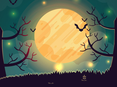 moonlight at night animation branding design illustration light logo moon moonlight night vector wallpaper website