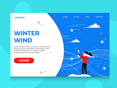 Winter Wind Landing Page From FileGraphic.com 2019 animation branding creative design file gradient graphic illustration landing light logo night pages simple vector wallpaper wind winter