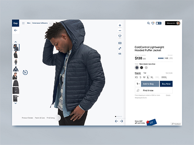 Gap PDP Concept commerce design ecommerce first post first shot flat gap golden ratio golden section information architecture pdp product page retail shopping ui