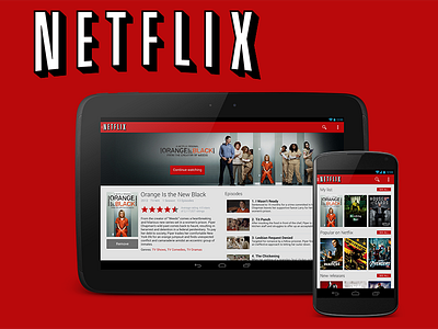 Netflix for Android - Pixel Shift android app mockup netflix redesign ui