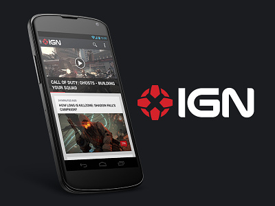IGN for Android - Pixel Shift android app ign mockup redesign ui