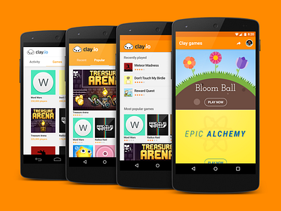 Clay Games games iteration mobile ui ux web
