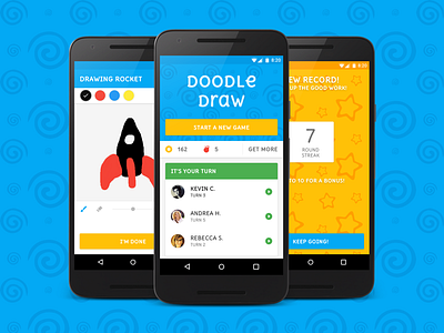 Doodle Draw game material design mobile ui ux web