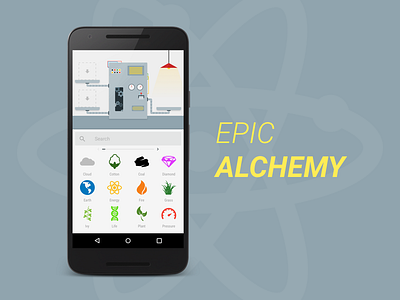 Epic Alchemy game material design mobile ui ux web