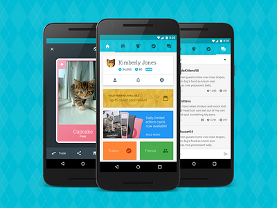 Kitten Cards android game ios material design mobile ui ux web