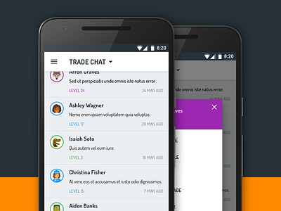 Clay 2016 - Chat games material design ui ux web
