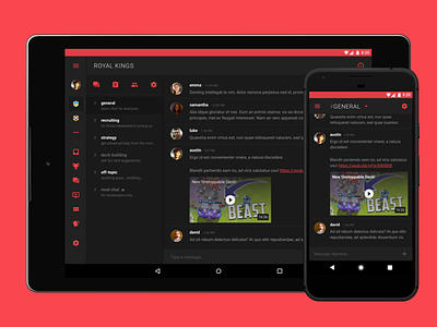 Starfire Chat android ios material design mobile ui ux web