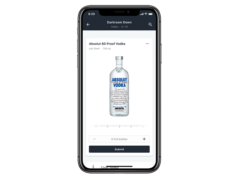 Nectar - Audit Transition interaction framer liquor bar mobile ios