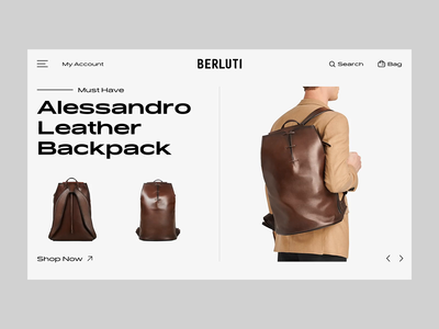 Berluti Product Carousel animation carosuel clean concept creative design ecommerce experience fashion interaction minimal principle product prototype store transition ui web website widget