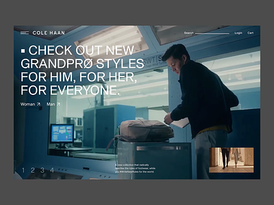 Homepage Carousel - Cole Haan animation app carousel concept cover creative design ecommerce experimental fashion hero banner homepage interaction principle product slider transition typography ui web