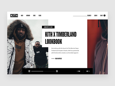 Kith Blog Slider animation blog carousel clean design fashion magazine minimal slider style ui web