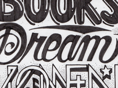Sleep with Books handdrawn lettering