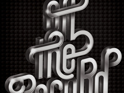 Off The Record chrome lettering typo typography vector