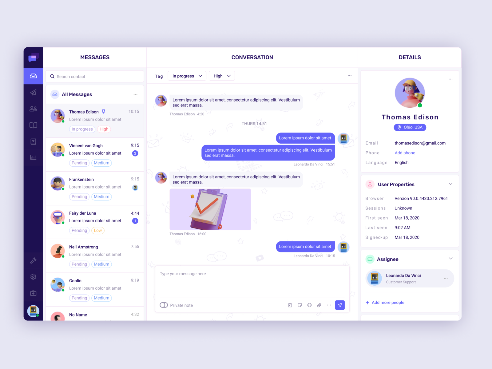 Conversation UI by Nhu Phan on Dribbble