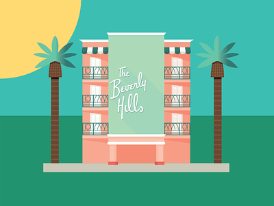 Beverly Hills Hotel california design icon icons illustration illustrator sketch vector vector art