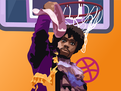Hola Dribbble! basketball blouses dave chappelle debut debutshot design drawing illustration illustrator prince sketch vector vector art