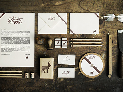 Dirty Deer Beer beer branding identity logo natural wood