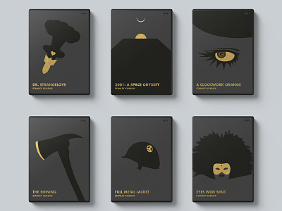 Stanley Kubrick: The Masterpiece Collection Covers 2001 branding clockwork orange design dvd dvd cover flat illustration kubrick minimalist packaging typography vector