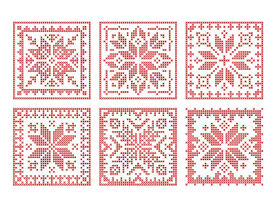Christmas stars biscornu christmas embroidered embroidery new year scandinavian selbu stars ukrainian winter