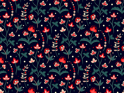 Summer night floral pattern