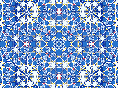 Tangled pattern arabesque arabic blue islamic moorish moroccan ormanent pattern slanapotam traditional vector
