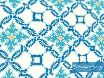 Oriental Intricacy, seamless pattern. arabesque arabic blue islamic moorish moroccan ormanent pattern portuguese slanapotam traditional vector