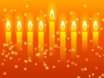 Hanukkah Lights candles hanukkah holiday jewish judaism menorah orange vector