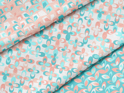 Simple flowers, lovely colors blush collection design fabric floral flower mint pattern pattern design pink seamless pattern slanapotam