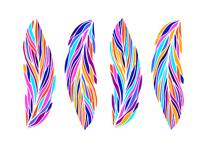 Exotic bird feathers bird design feathers illustration purple vector vectorart