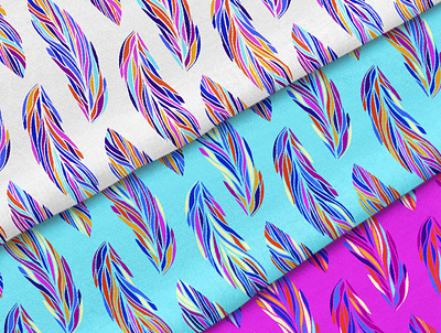 Exotic bird feathers, seamless pattern blue bright design fabric feathers fuchsia pattern purple seamless seamless pattern slanapotam vector wallpaper
