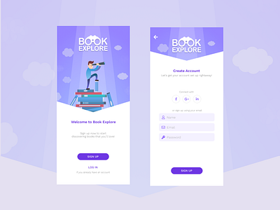 Sign Up app book dailyui design discovery search signup signup form ui ux