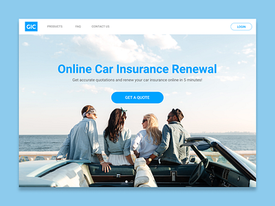 Online Car Insurance Landing Page car dailyui design insurance landing page ui ux
