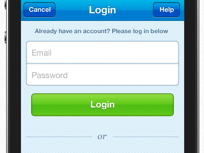 Login app button form iphone login signup texture ui