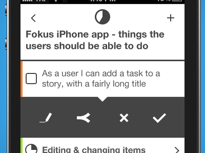 Critique required... app check fokus icons iphone list pie project management tasks tick