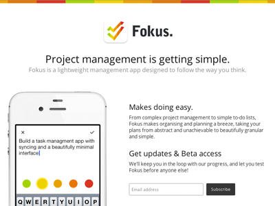 Fokus website refresh app coming soon iphone minimal update website