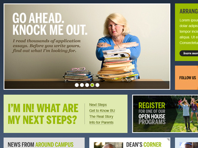 Undergraduate Admissions Site design interactive