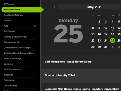 Online Calendar Design interactive