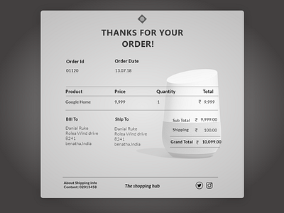 100 Days Challenge Day-017 Email Receipt behance challange daily 100 challenge dailyui dailyuichallenge day 17 dribbbble e commerce ecommence email email receipt google dou receipt ui ui ux design uidesign uiuxdesign ultimate ui userinterfacedesign webpage design
