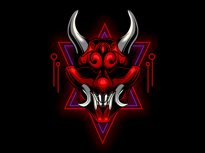 Demon demon design evil illustration mask red vector