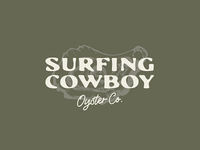Surfing Cowboy Oyster Co. branding combinationmark foodandbeverage graphic design logo oyster oysters restaurantbranding typography